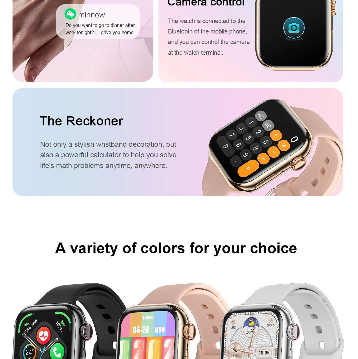 HD 1.85 inch AMOLED SmartWatch 2025 New Waterproof Bluetooth Call Health monitoring Video Woman Men smart watchs For Android IOS