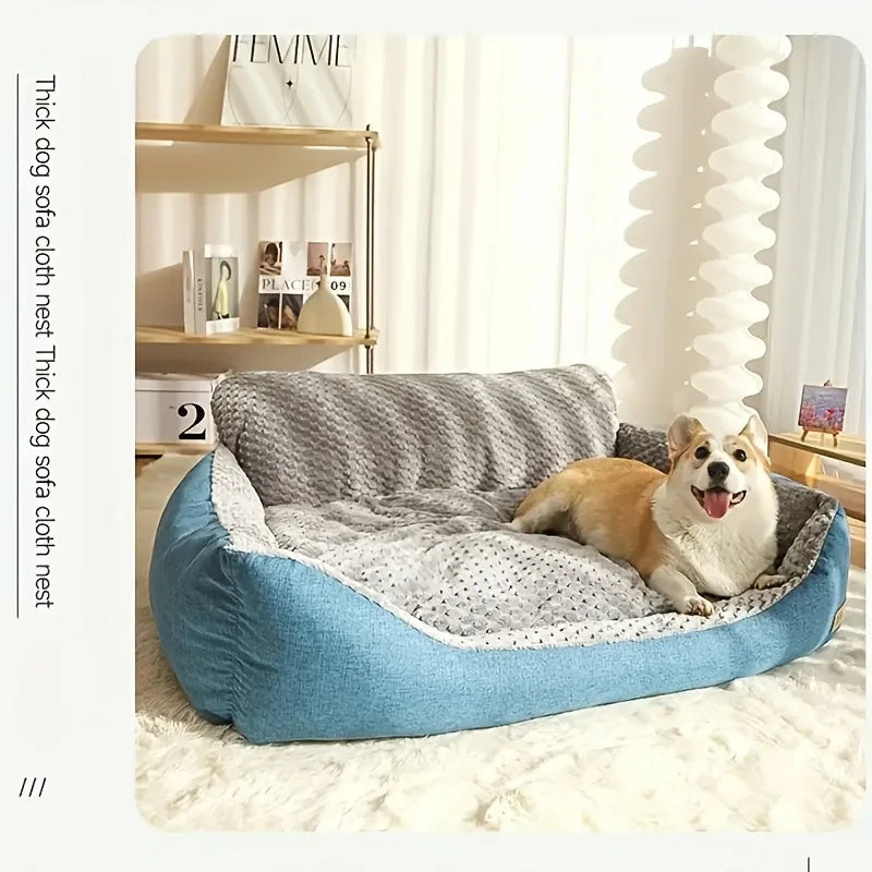 Large I YAN XXL 47x37 inch dog sofa bed with soft, comfortable material, perfect for all seasons and ideal for pets' relaxation.