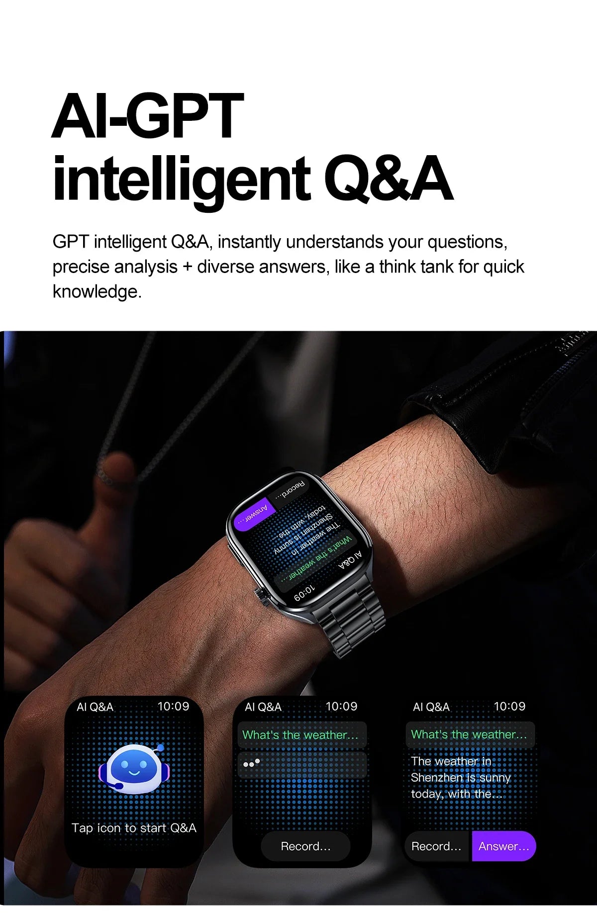 2025Nursing Level Uric Acid Blood lipids Smart Watch Men Blood Pressure ECG+PPG Clock Body Analysis Voice Call Health Smartwatch