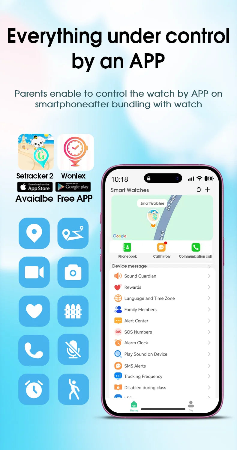 Wonlex KT37 Kids Smart Watch AI Voice Assistant GPS WiFi Location Tracker SOS Alert Video Call WhatsApp Smart Watch for Children