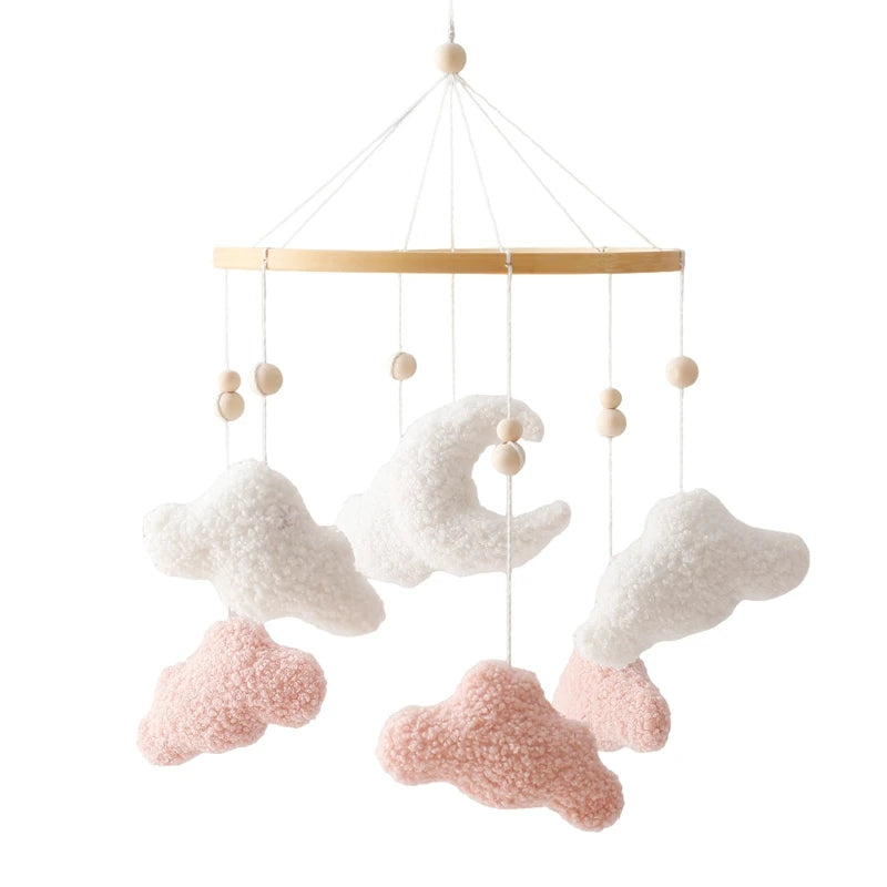 Crochet Stars Baby Crib Mobile – Wooden Bed Bell Hanging Toy for Newborns 0-12M - I YAN