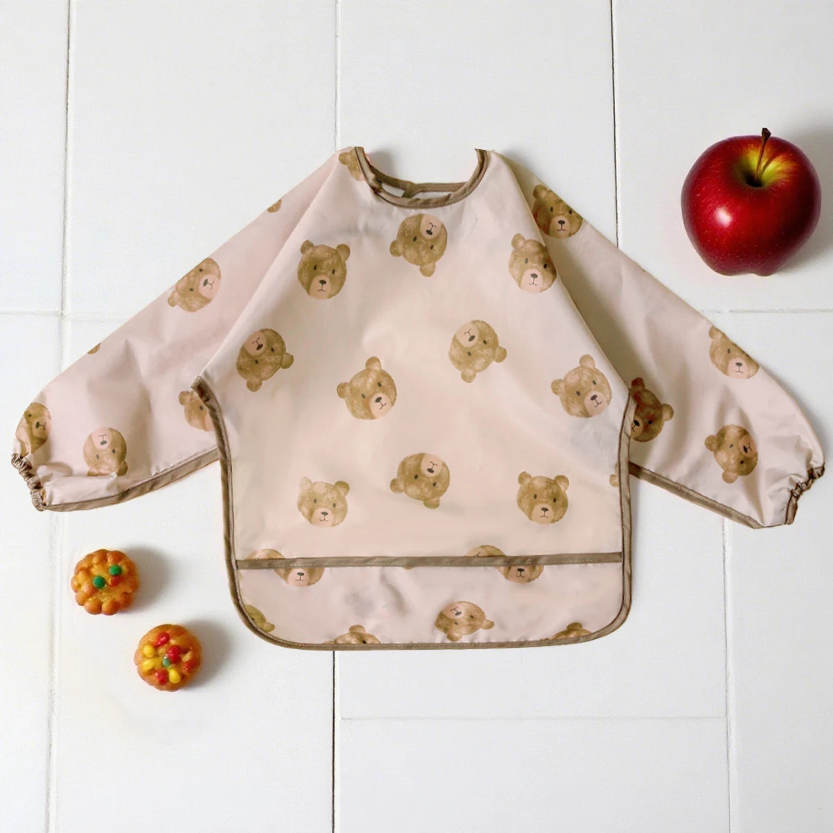 Elinfant Waterproof Eating Feeding Bibs ,Infant Toddler Baby Cartoon Long Sleeve Bib, Animal Print Soft Baby Burp Cloth Aprons