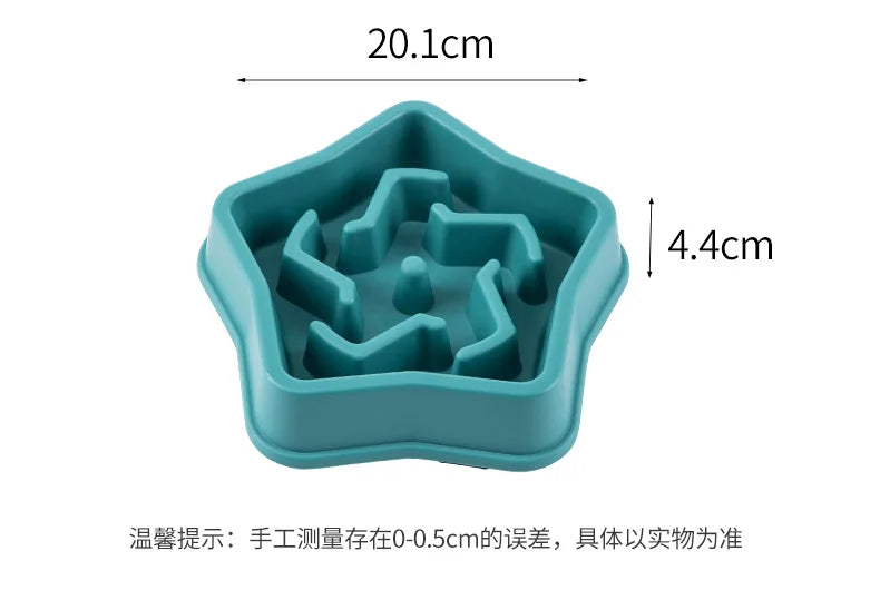 I YAN pet slow food bowl for cats and dogs, round non-slip design, thickened for anti-choking, in multiple colors.