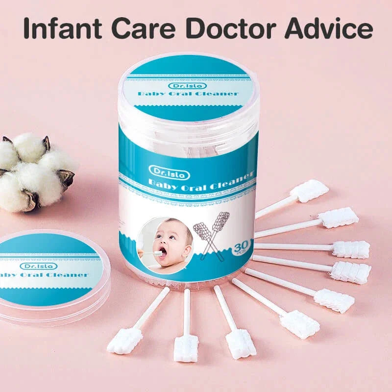 30/60/90pcs Disposable Baby Tongue Clean Stick Baby Oral Cleaner Gauze Glue-free Forged Baby Oral Tongue Cleaner for Babies