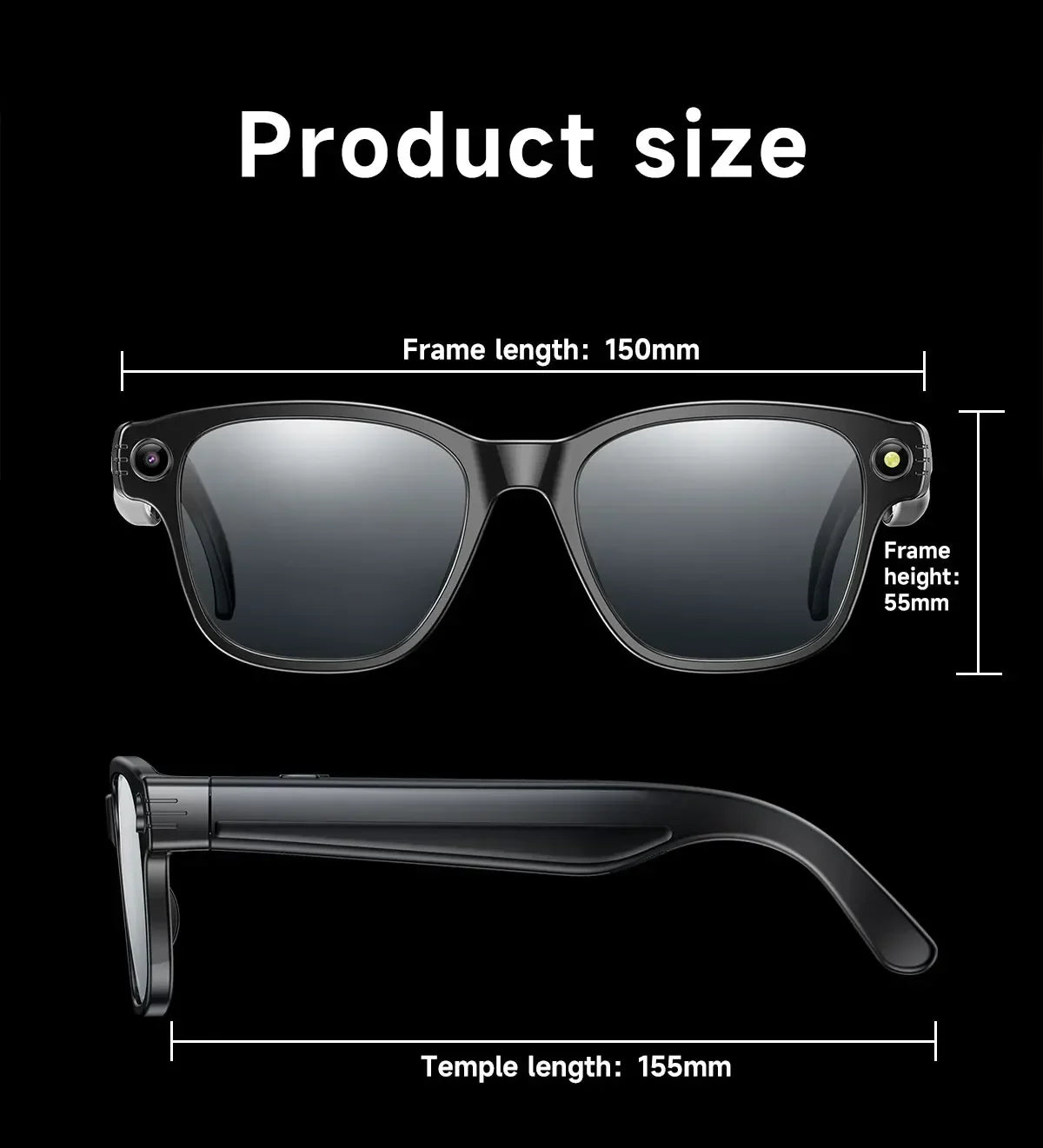 Lenovo 100MP Camera 8K HD Smart Glasses Chat GPT 260mAh Battery Bluetooth Call Voice Assistant Control Smart Glasses for Men