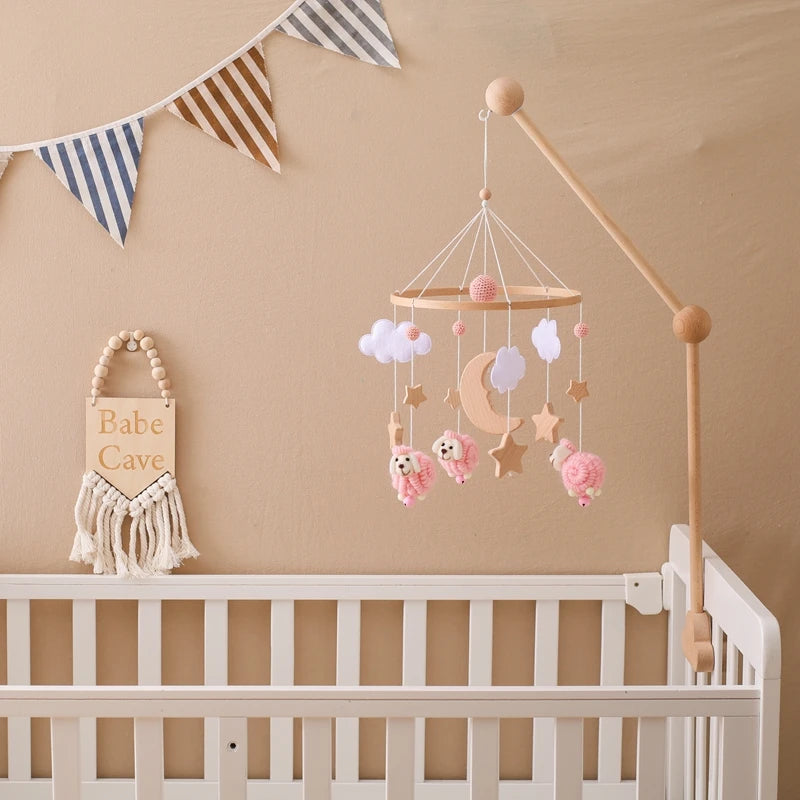 Cartoon Bee Baby Crib Mobile – Wooden Bed Bell Rattle Toy for Newborns 0-12M - I YAN