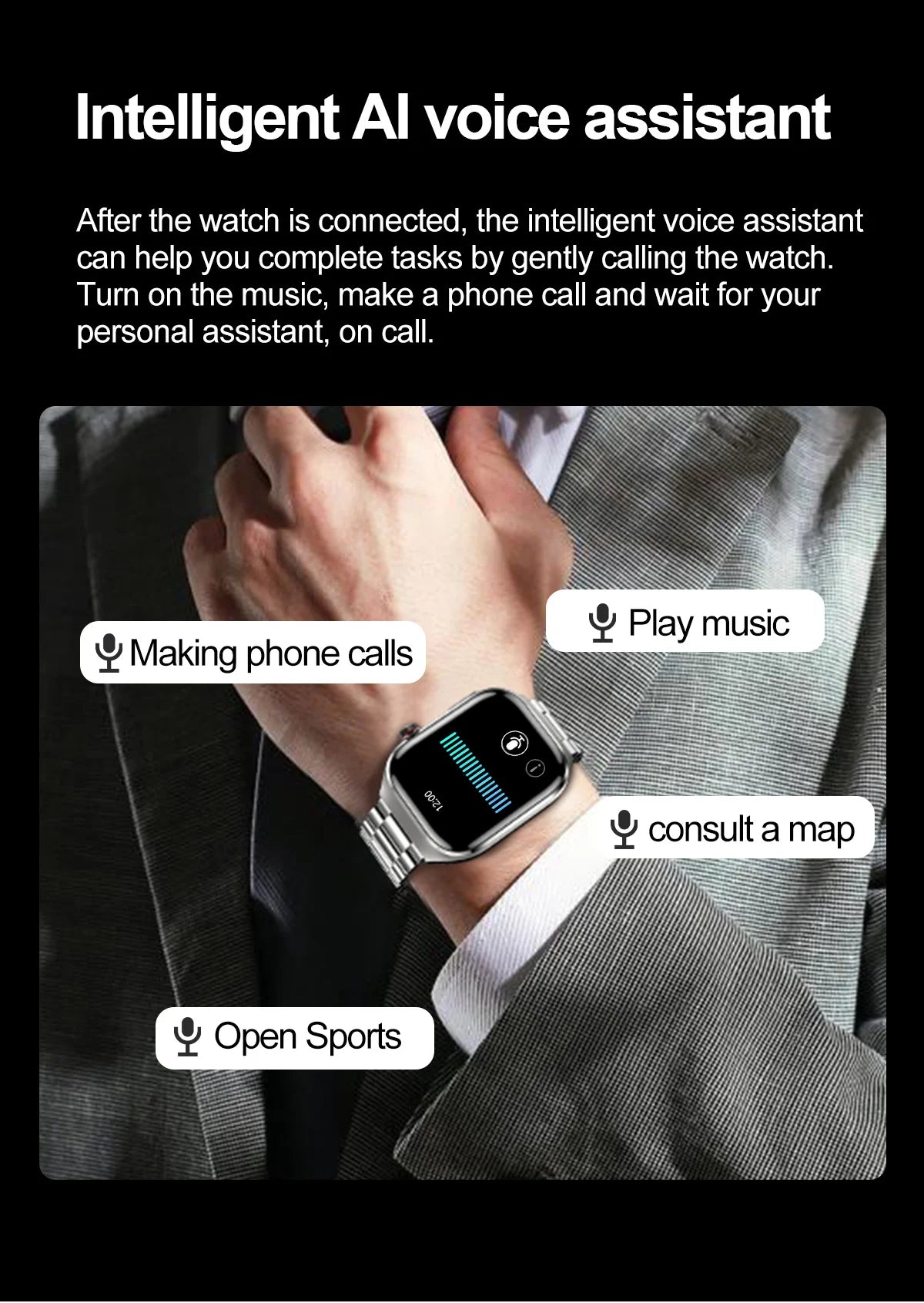 I YAN micro physical examination smartwatch for men with uric acid, body fat, five organ health tracking, Bluetooth call, smart bracelet