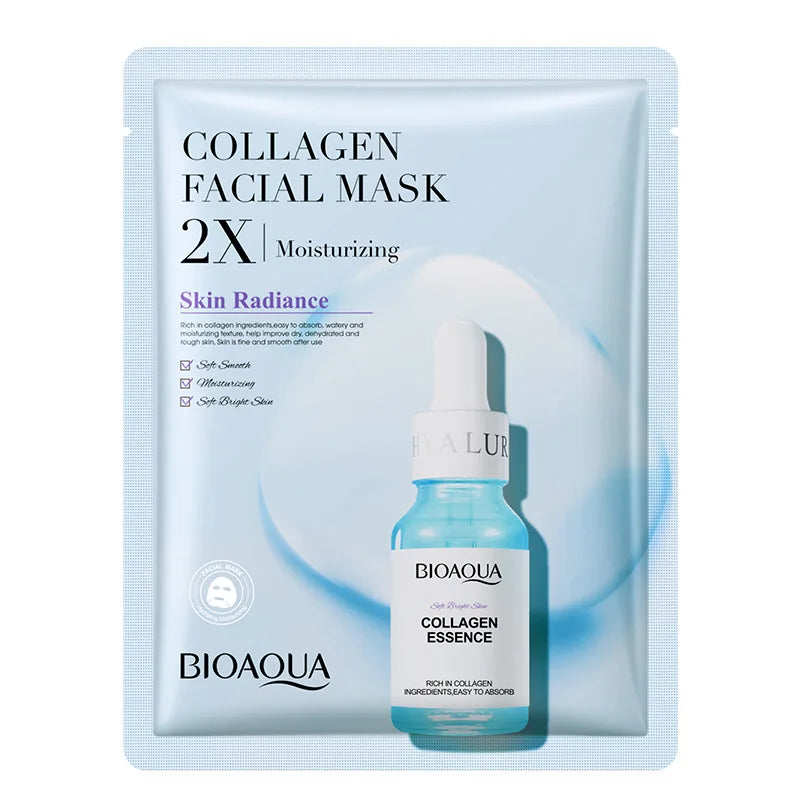 10pcs BIOAQUA Centella Collagen Face Mask Moisturizing Refreshing Sheet Masks Hyaluronic Acid Facial Mask Skin Care Products