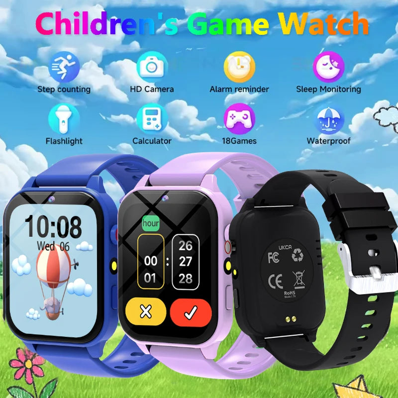 Kids Game Smart Watch with Flashlight & HD Camera – Waterproof Sport Watch with Sleep Tracker, Music & Alarm | Birthday Gift - I YAN