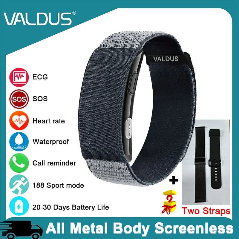 VALDUS 2026 New VITRO NO Screen Smart Bracelet ECG SOS Heart Rate Blood Pressure Sports Fitness Waterproof Screenless Smartwatch