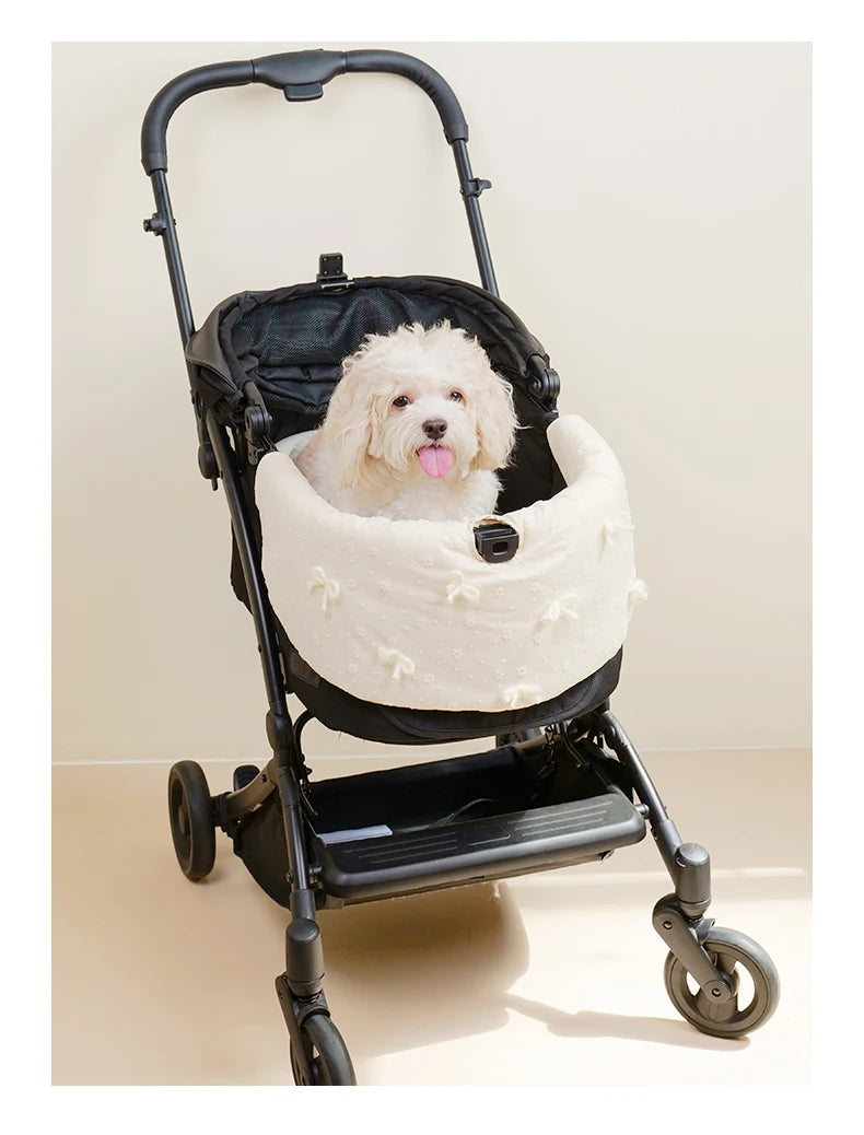 Chic Cushion Pad For Pet Stroller,Dog Stroller Cover With Mesh Breathable Design,Bring Your Puppy Big Comfort in Stroller