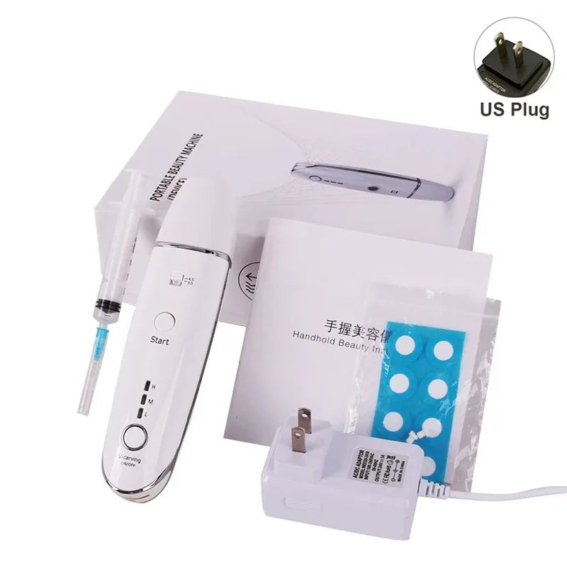 Mini Hifu Ultrasonic RF Facial Massager Lifting Wrinkle Removal Line V-Shape Anti-Aging Skin Tightening Face Care Beauty Device