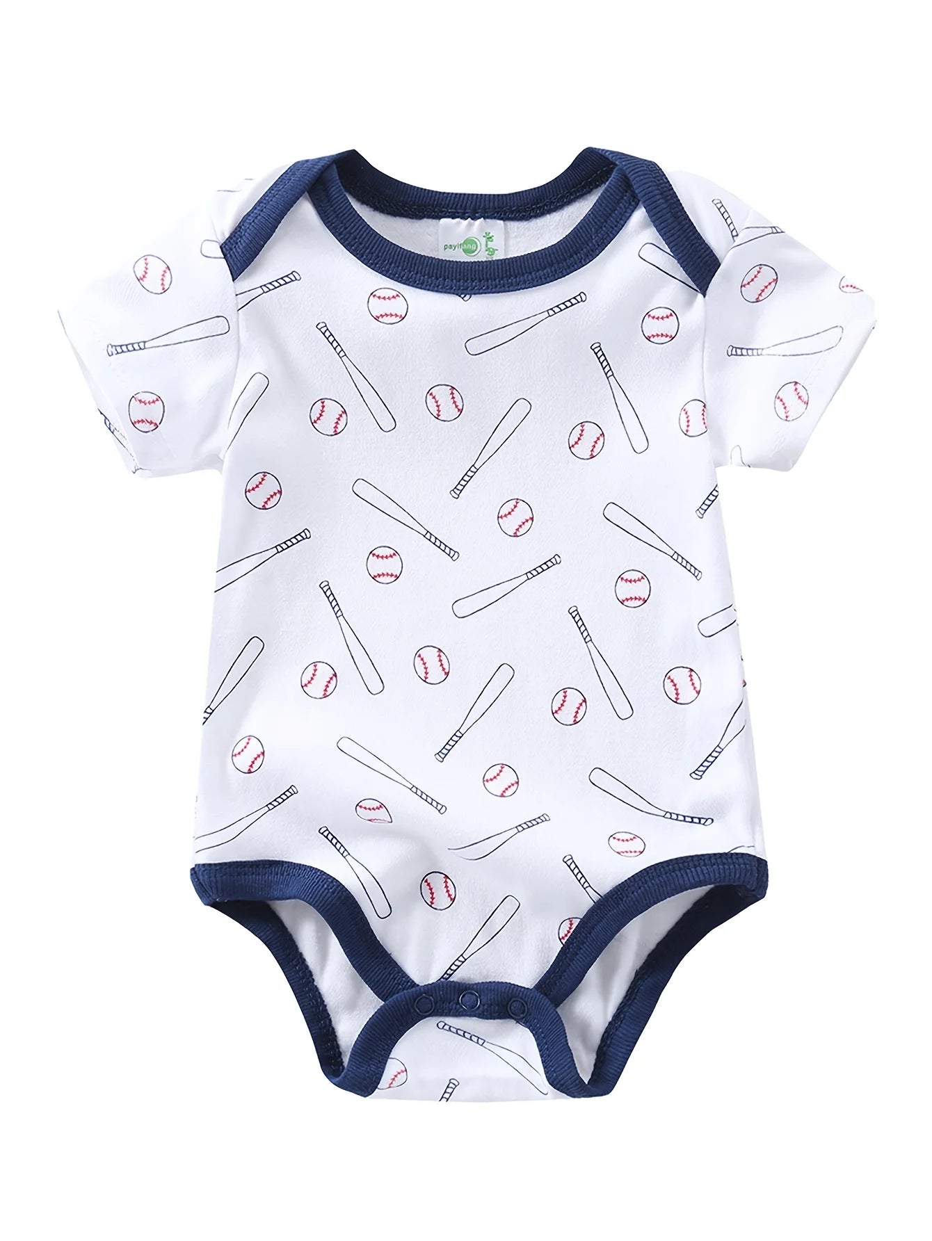 Five cotton baby boy short sleeve rompers from I YAN, breathable, casual infant clothes for 0-9 months, perfect for newborns.