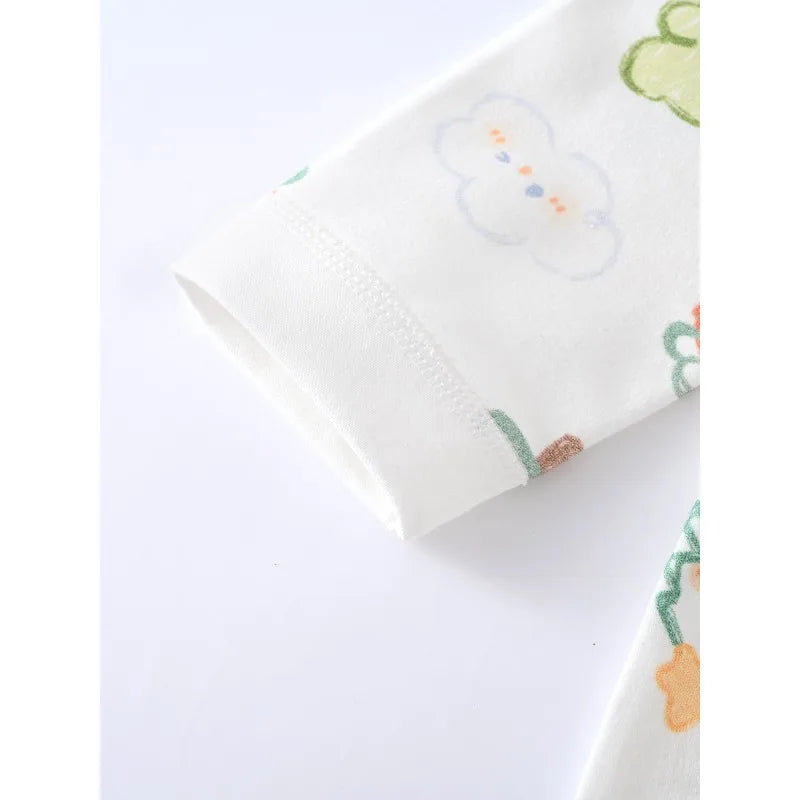 2026 Spring Cute Baby Boy Girl Romper Pure Cotton Long Sleeve Cherry Pattern Jumpsuit 9 to 12Months