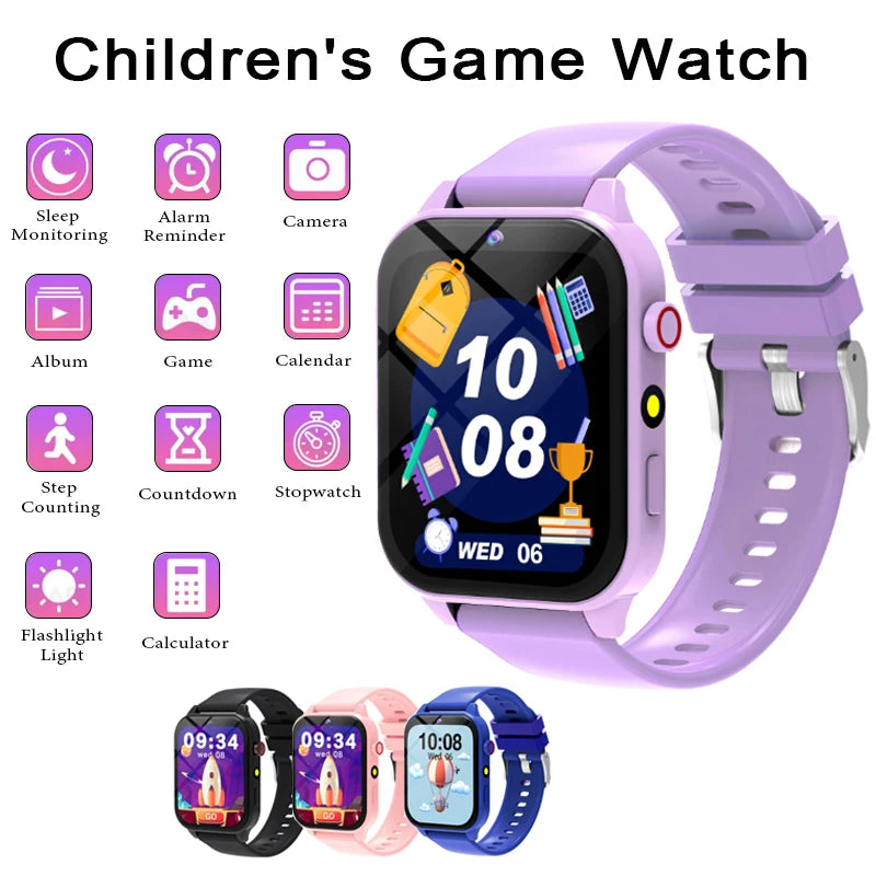Children's Game Smartwatch 1.83" Display – Sleep Monitor Camera Alarm Clock Kids Bracelet Gift for Boys & Girls - I YAN