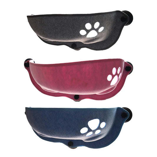 I YAN cat window hammock with washable pad, suction cup pet perch for cars, providing a cozy spot for cats to relax by the window.