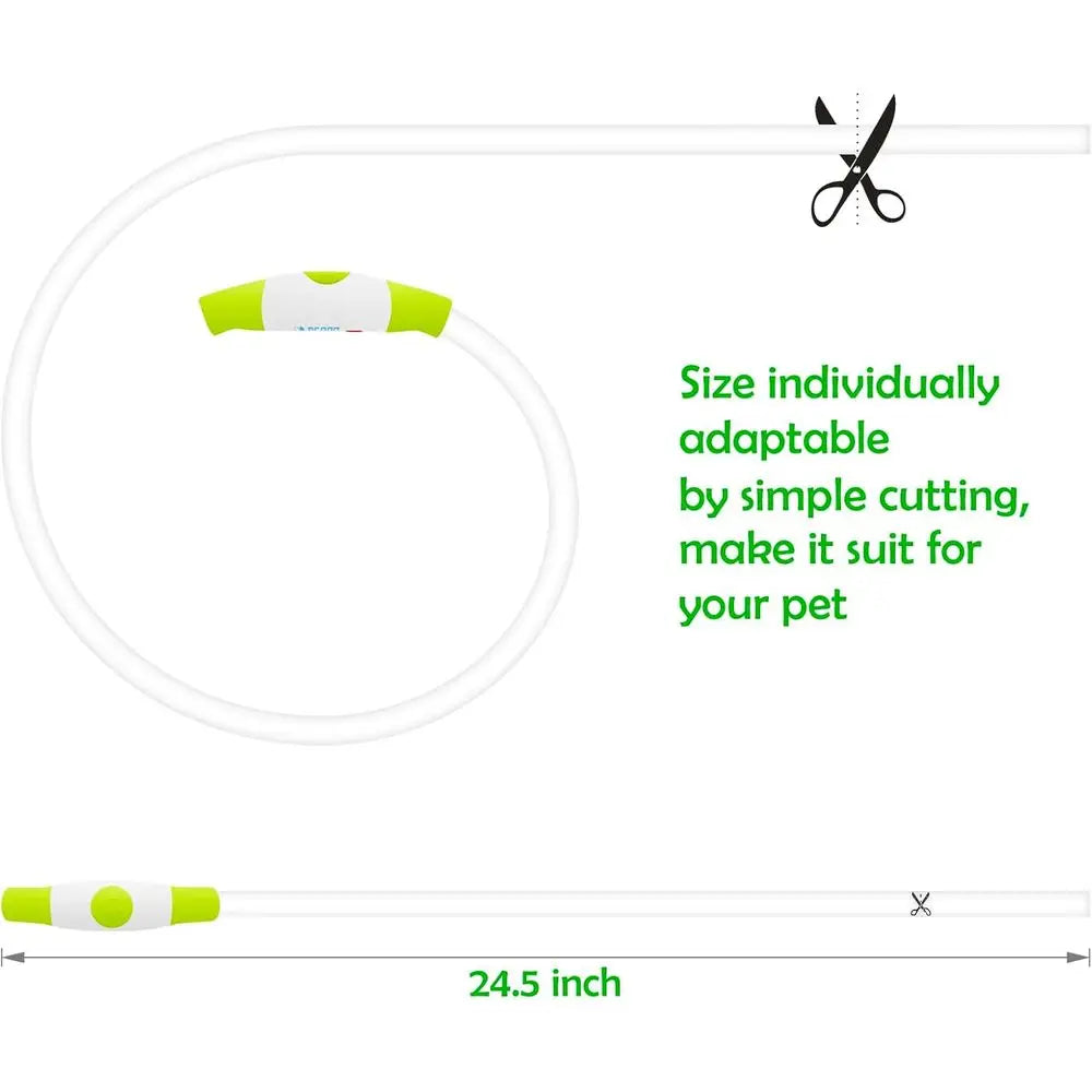USB rechargeable LED dog collar by I YAN, light-up pet collar for small to medium dogs, enhances visibility at night.