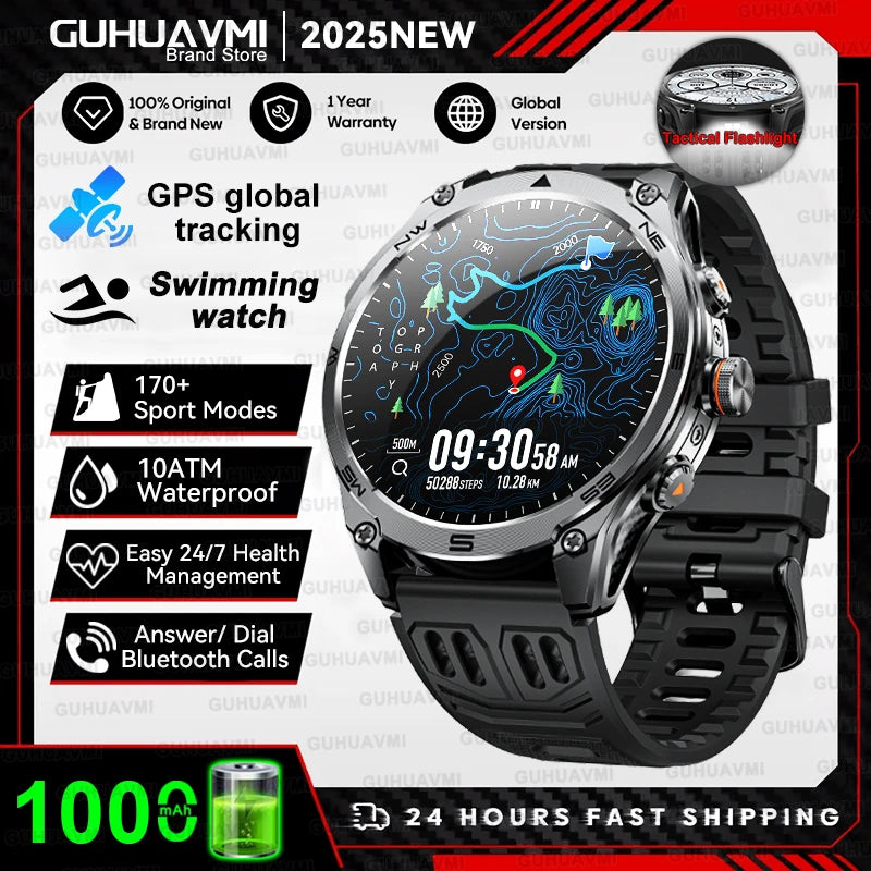 2025 NEW T-REX3 Built-in Dual-band GPS Sports Smart Watches 1000 mAh Battery Compass Outdoor RIDE Run 10ATM Waterproof Bracelet