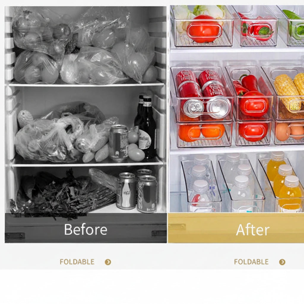 Transparent Refrigerator Storage Box Vegetable Fruit Organizer Fridge Clear Container for Kitchen Food Drinks Storage