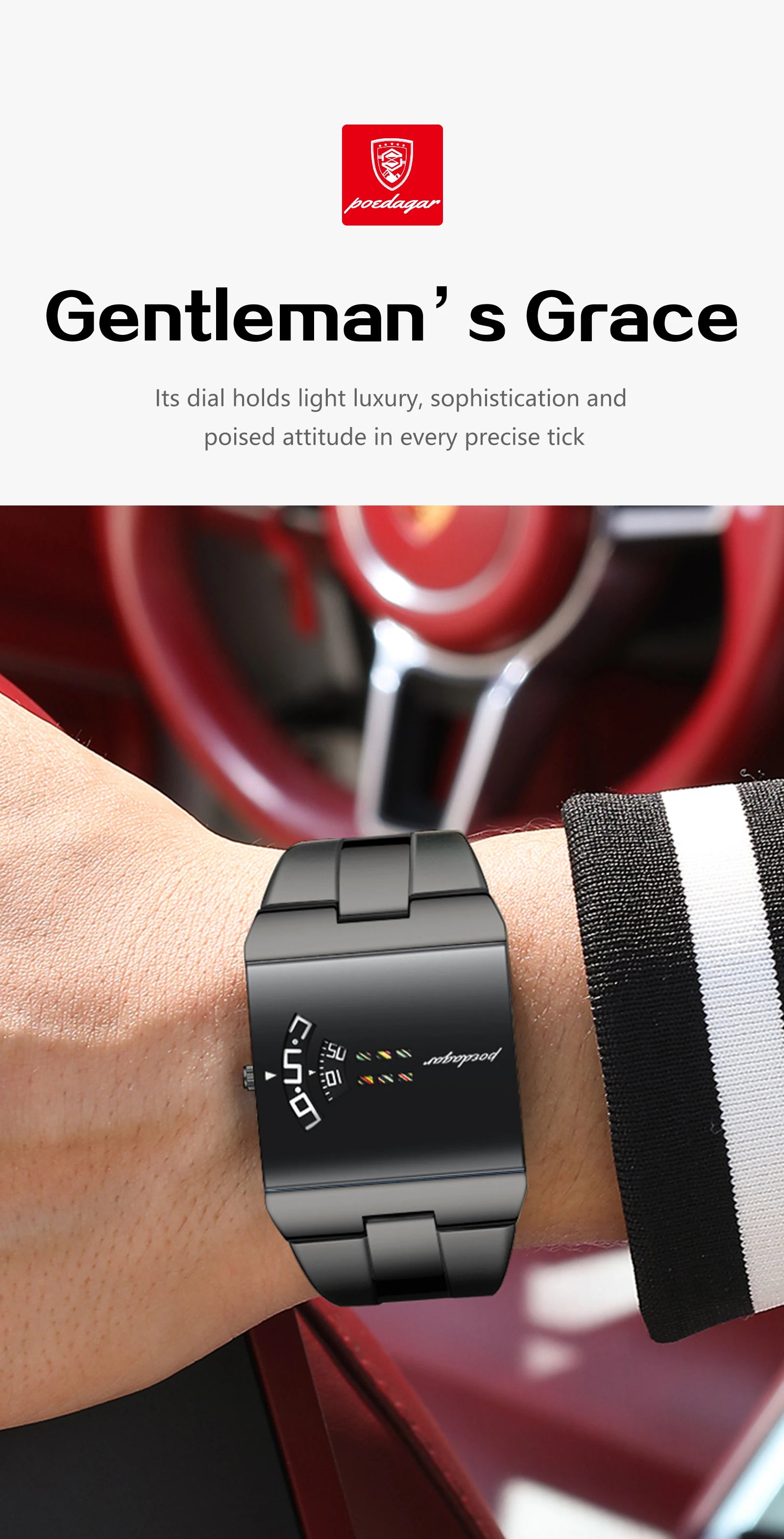 POEDAGAR Original Fashion Men Wristwatch Waterproof Business Elegant Man Clock Stainless Steel Quartz Casual Men's Watches Reloj