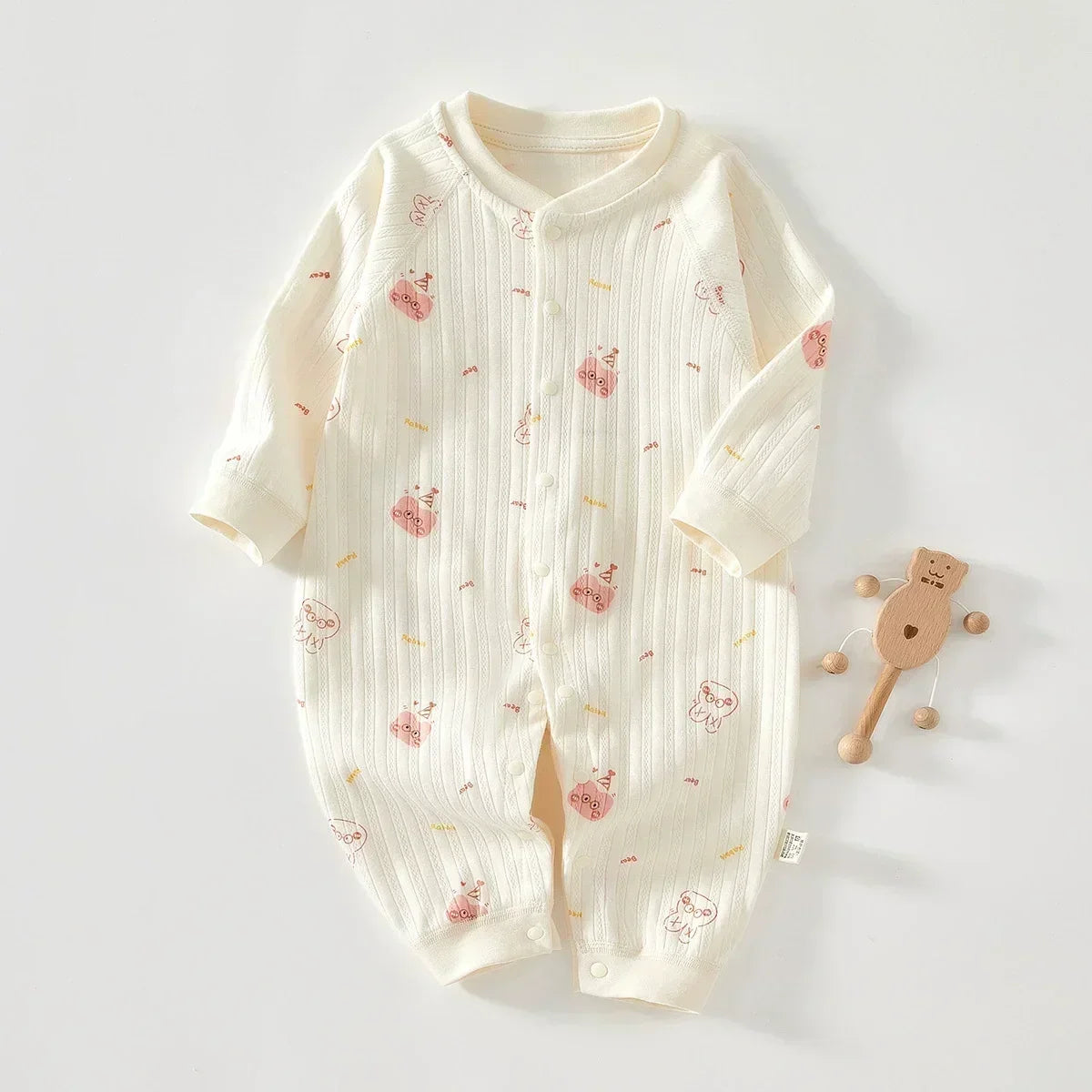 Baby Cartoon Long Sleeve Romper – 100% Cotton Unisex Bodysuit for Newborns & Toddlers (0–24 Months) - I YAN