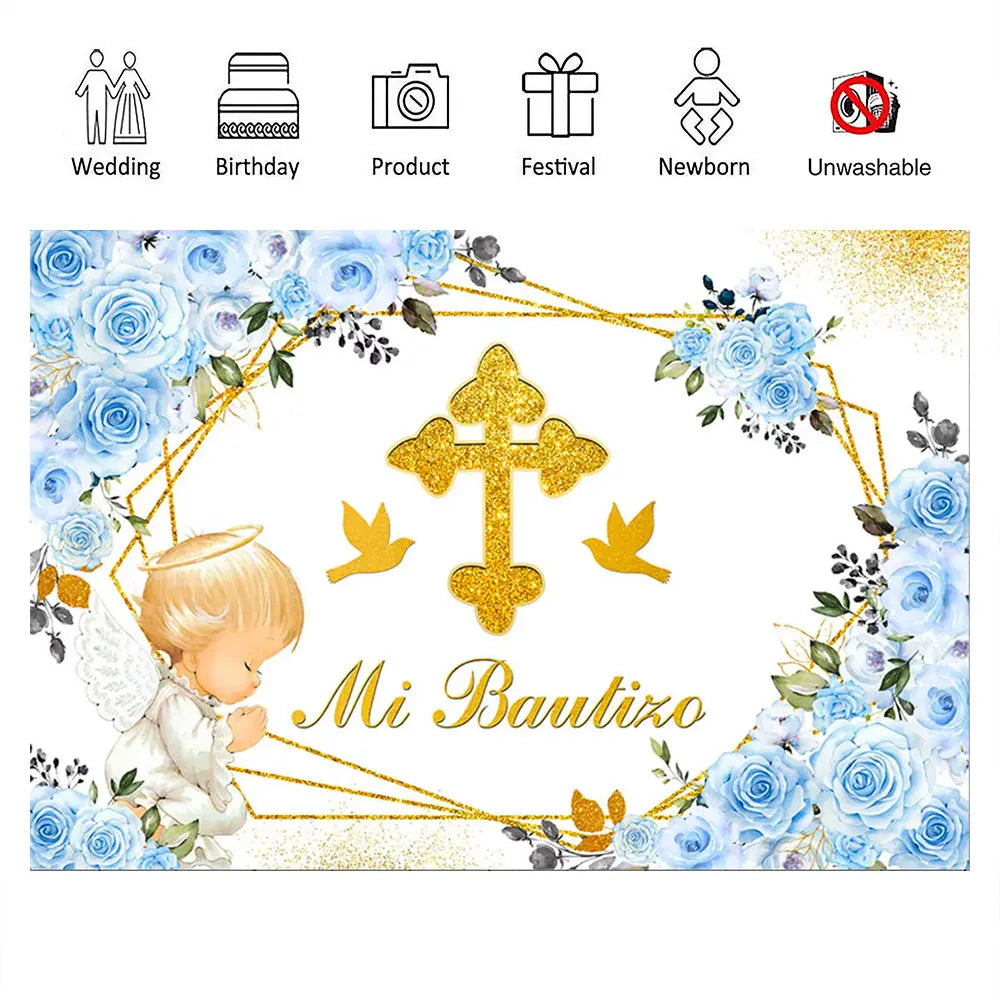 My First Communion Theme God Bless Boy Girls Party Decoration Supplie Grail God Bless Baptism Christening Baby Shower Background