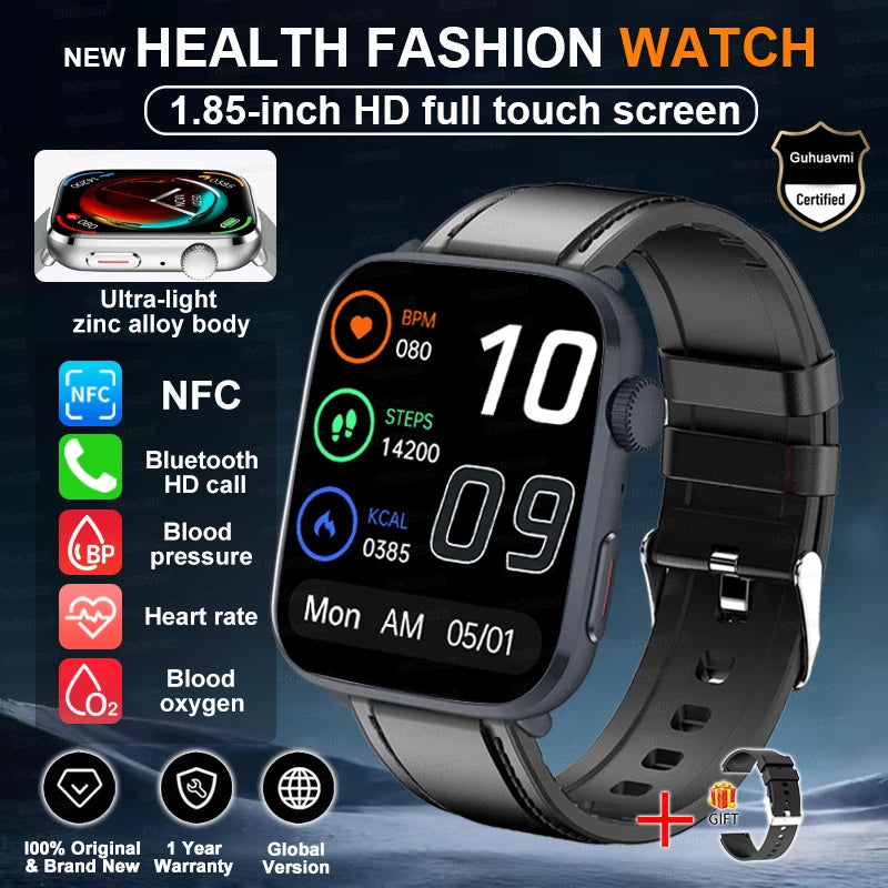 New Fashion NC SmartWatch For Men 1.85'' 240*284 AMOLED Screen Bluetooth Call Health Monitor Waterproof Sport Smartwatches Women