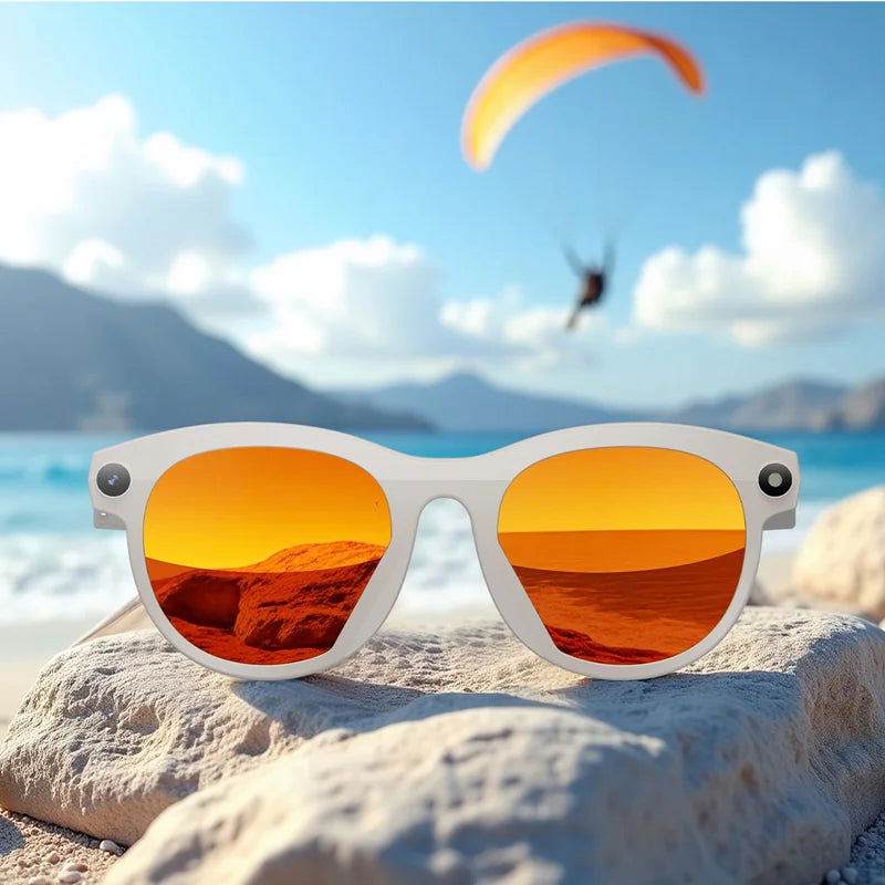2026 New 500W Pixel Smart Glasses AI Cam Recognition Photography Video Record Bluetooth Call Music Playback Voice Wake Up New