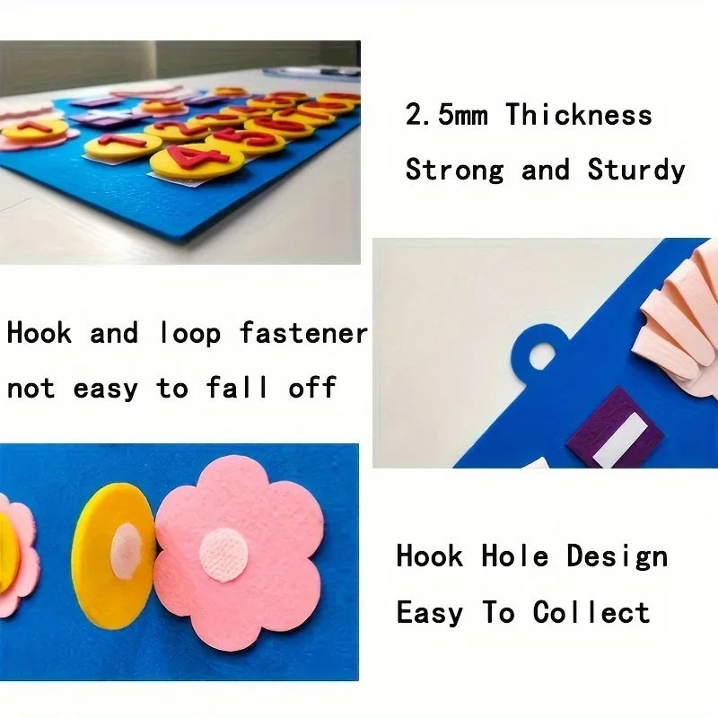 Two felt finger number toys for kids, I YAN brand, featuring colorful pencil shapes for early math learning and counting activities.