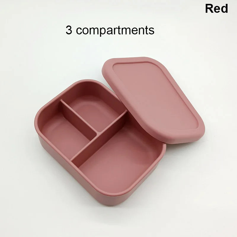 Silicone Lunch Box with 3 Compartments – Leakproof BPA Free Bento Box - I YAN