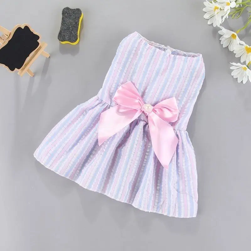 Small Dog Flower Princess Dress – Cute Summer Pet Skirt for Cats & Dogs