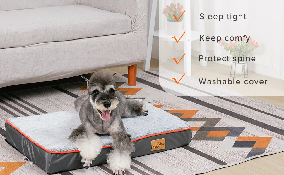 Large I YAN orthopedic dog bed with padded foam cushion and washable cover, ideal for comfortable pets.