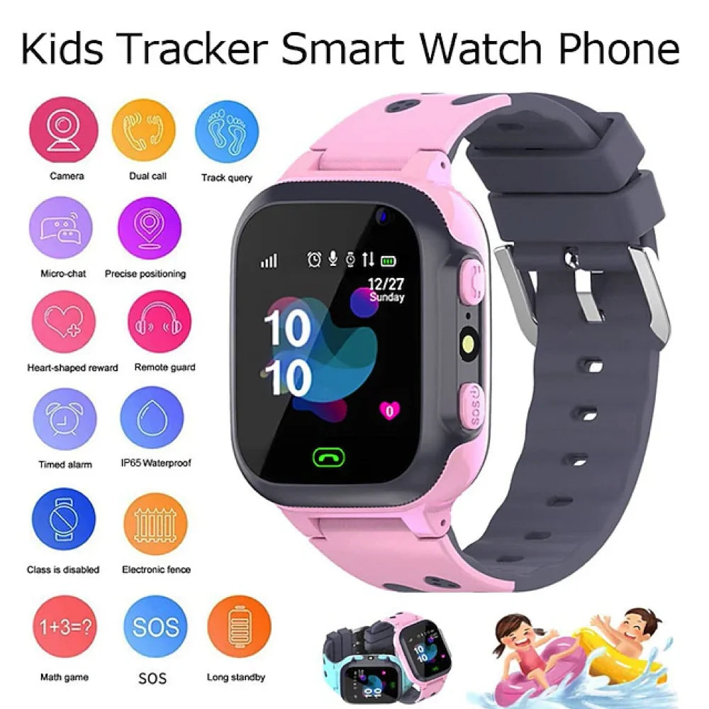 Kids Smart Watch SOS SIM Card LBS Tracker – Waterproof Phone Watch with Camera for Boys & Girls (Q19 / Z1 / A28 / Q88) - I YAN