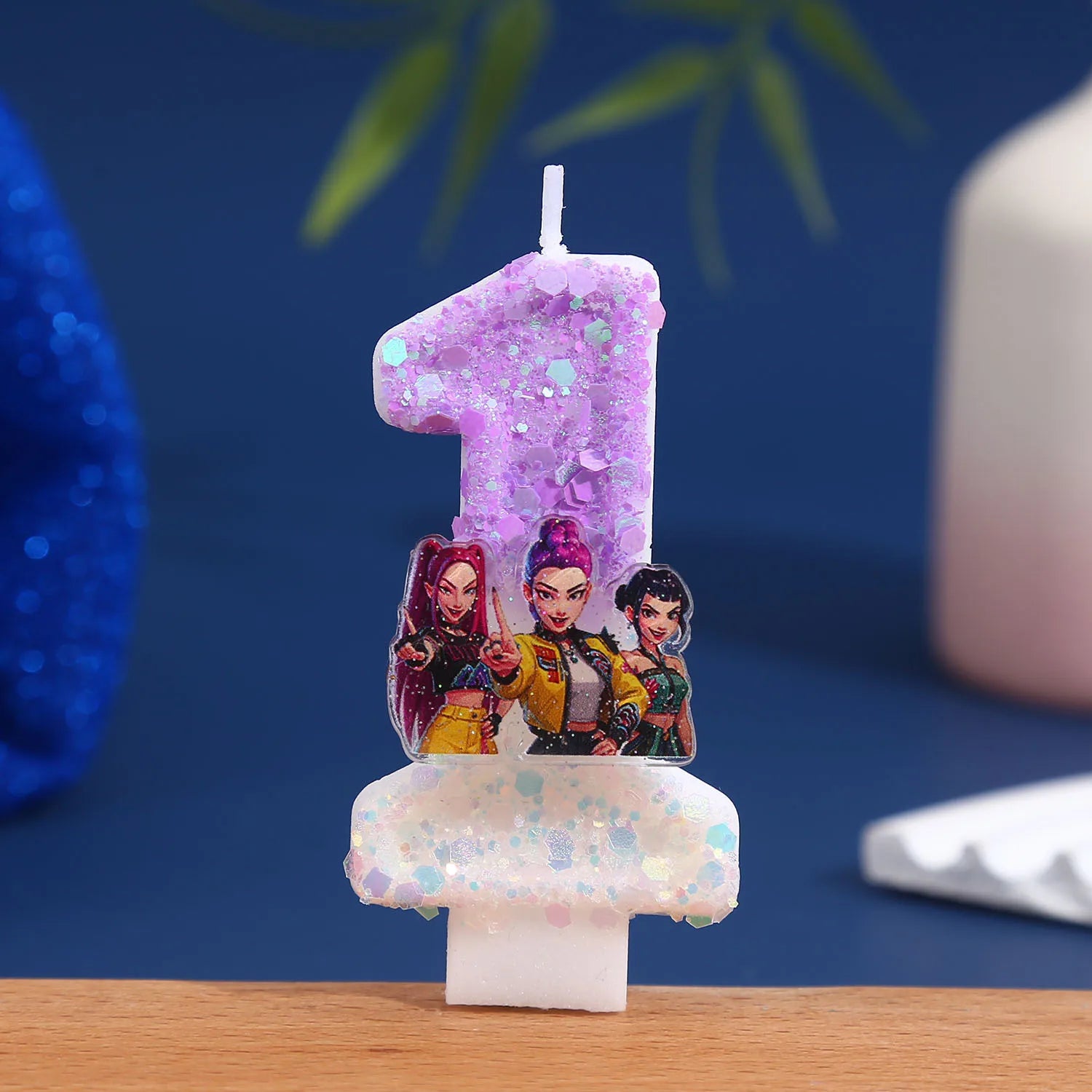 Witch Hunter Birthday Number Candle – Purple Glitter Cake Decoration (0-9) - I YAN