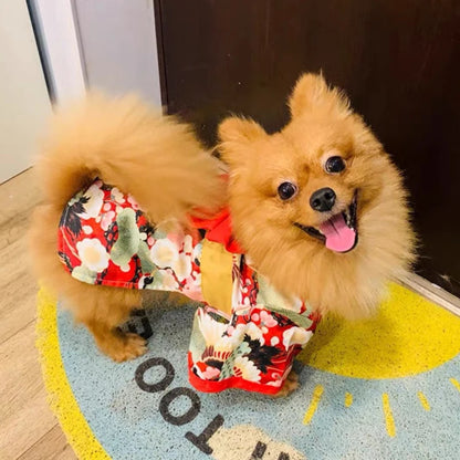 Festival Formal Pet Dog National Costume for Small Medium Dogs Japanese Style Puppy Cat Clothes French Bulldog Shiba Inu Kimono