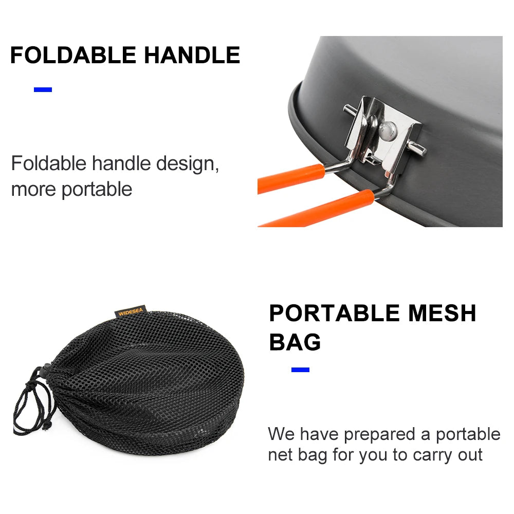 Camping Feast Non-stick Frying Pan Pot Bowl Ultra-light Plate Tableware Cooking Utensils Bbq Picnic Cookware