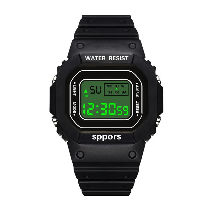 YIKAZE Sports Watch Boys Girls Student LED Electronic Watch Colorful Men Women Square Digital Watches Waterproof Rubber Clock