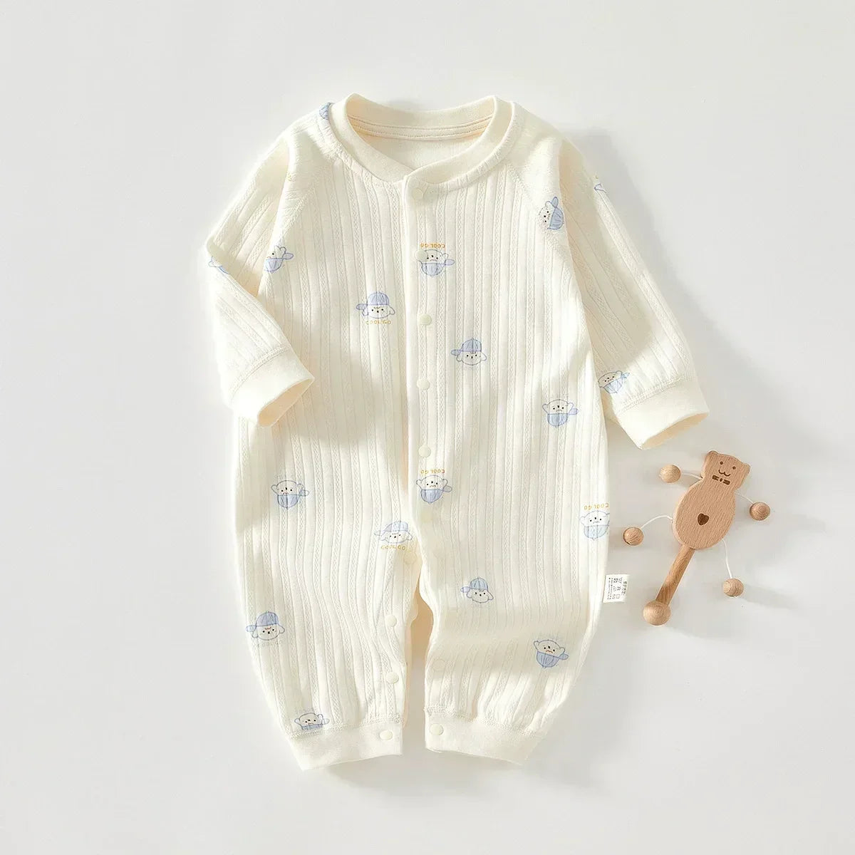 Baby Cartoon Long Sleeve Romper – 100% Cotton Unisex Bodysuit for Newborns & Toddlers (0–24 Months) - I YAN
