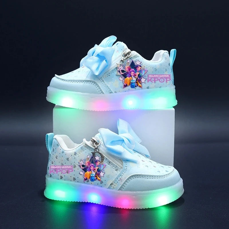 Hot Kpop Demon Hunter Children Led Shoes Boys Girls Lighted Sneakers Glowing Shoes Kid Sneakers With Luminous Sole Running Shoes