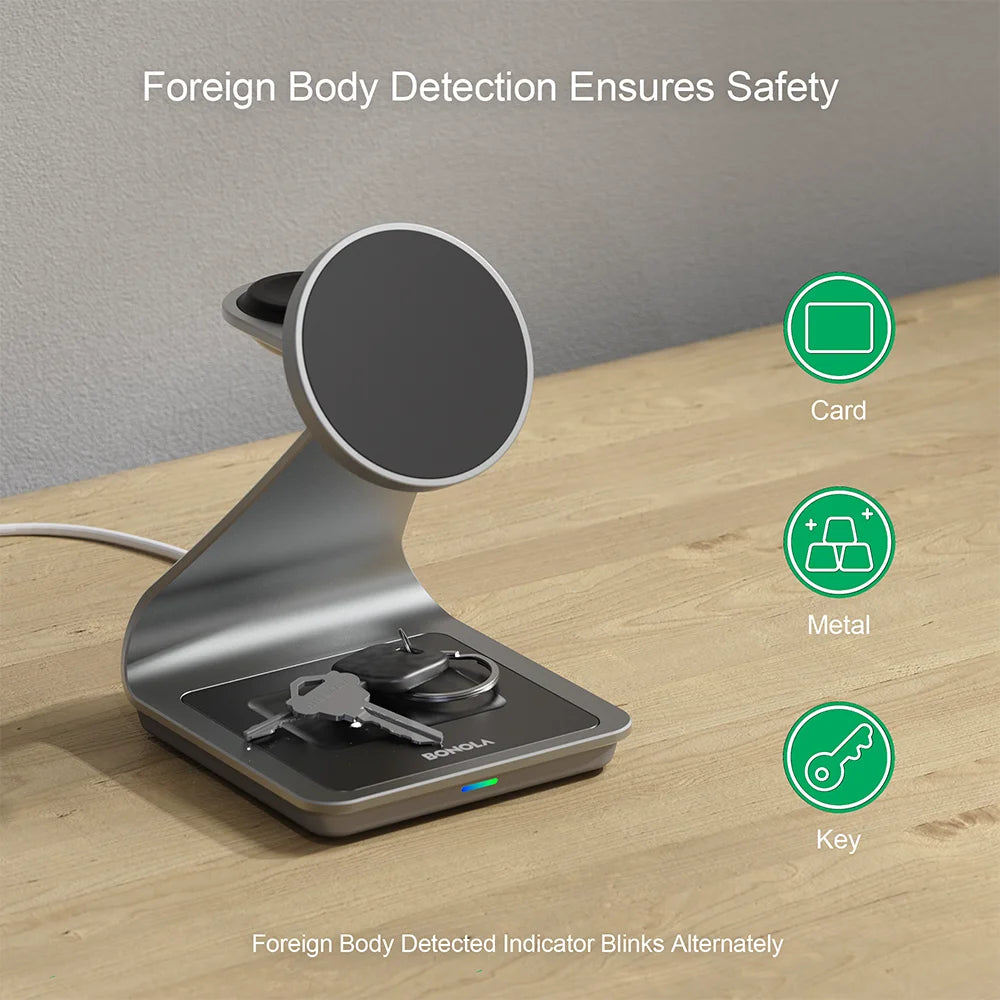 Bonola Magnetic 3 in 1 Wireless Charger Station for Samsung S24 Ultra/S25/26 Fast Charging Stand for Galaxy Watch 8/7/6/Earbuds