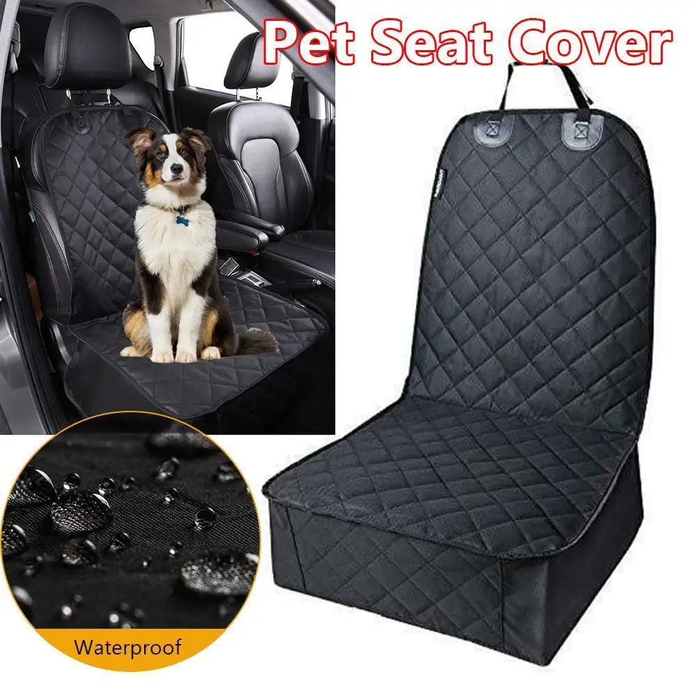 Waterproof I YAN pet dog carrier car seat cover with non-slip rear seat mat and foldable cushion for travel protection.
