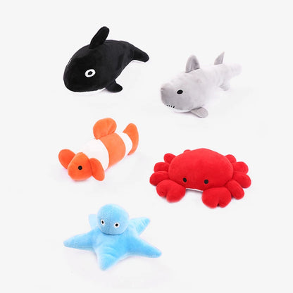 I YAN Ocean catnip plush toy for cats, bite-resistant teething pet supply with ocean-themed design and soft fabric.