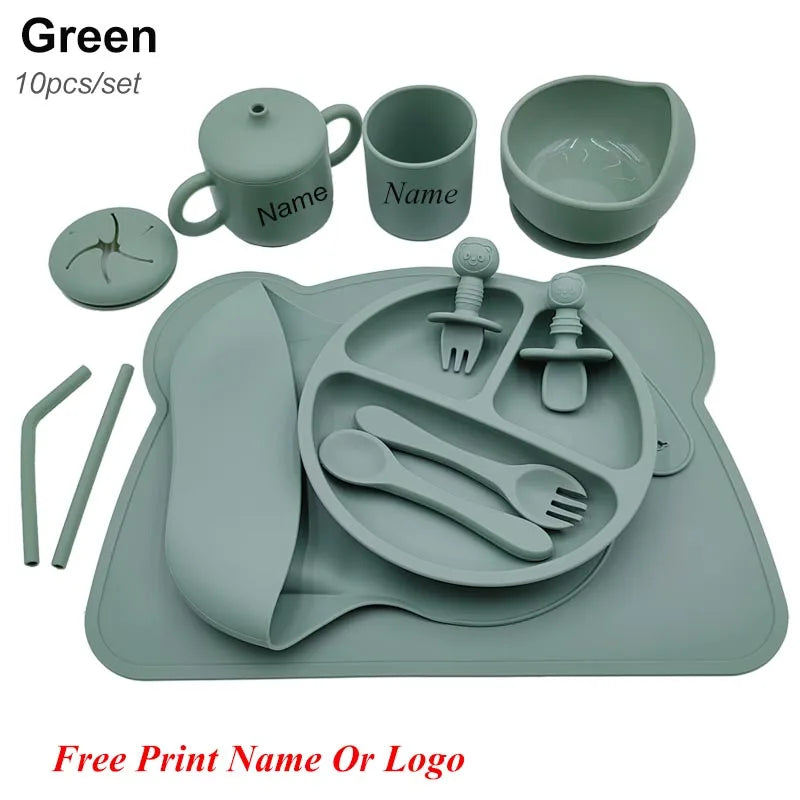 Silicone Baby Feeding Set 10 Pcs – BPA Free Kids Tableware - I YAN