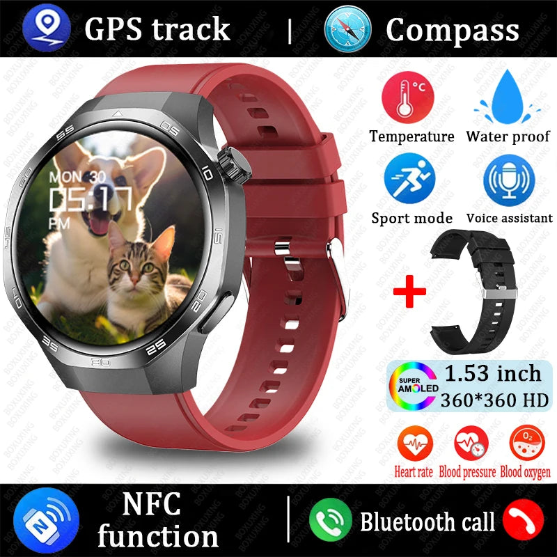 New GT5 Pro Smart Watch Men AMOLED HD Screen GPS NFC Heart Rate Bluetooth Call Watch 5 MAX IP68 Waterproof SmartWatch Man