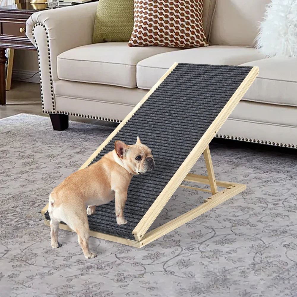 Dog Stairs for Small Dogs and Cats, Dog Ramp for Couch and Bed, Foldable 2-in-1 Wooden Pet Steps for Puppy, Split Ottoman Design