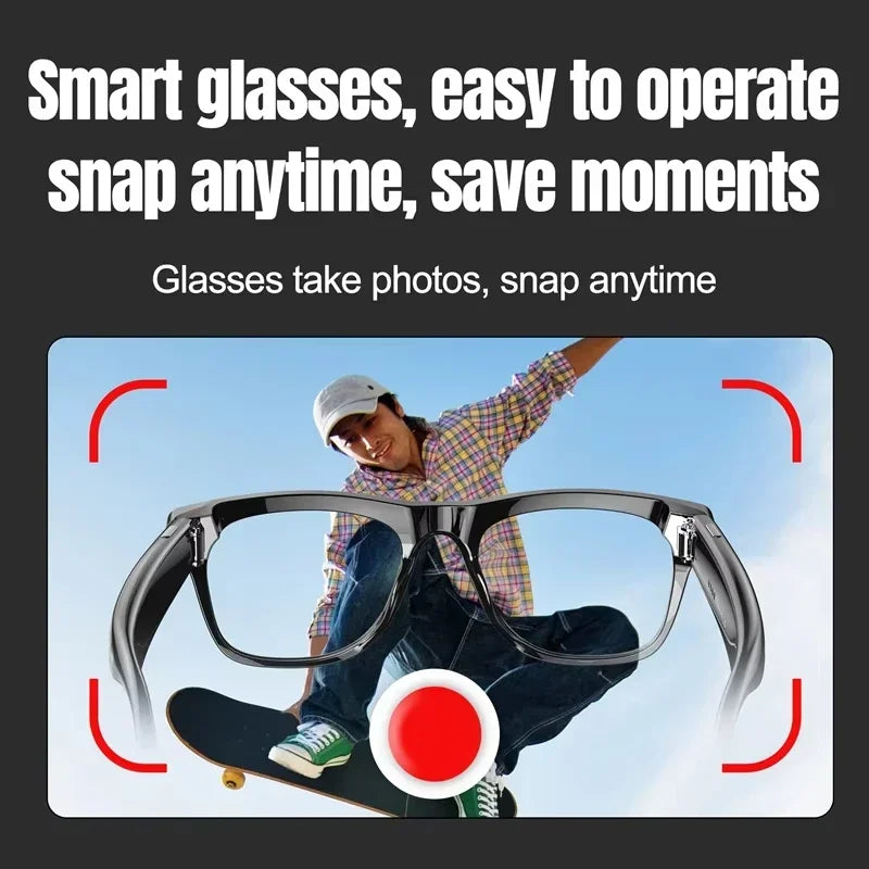 Lenovo 8K 4K AI HD Shooting Smart Glasses Multifunctional Camera Bluetooth Call Music VoicePlayer Translate Photochromic Glasses