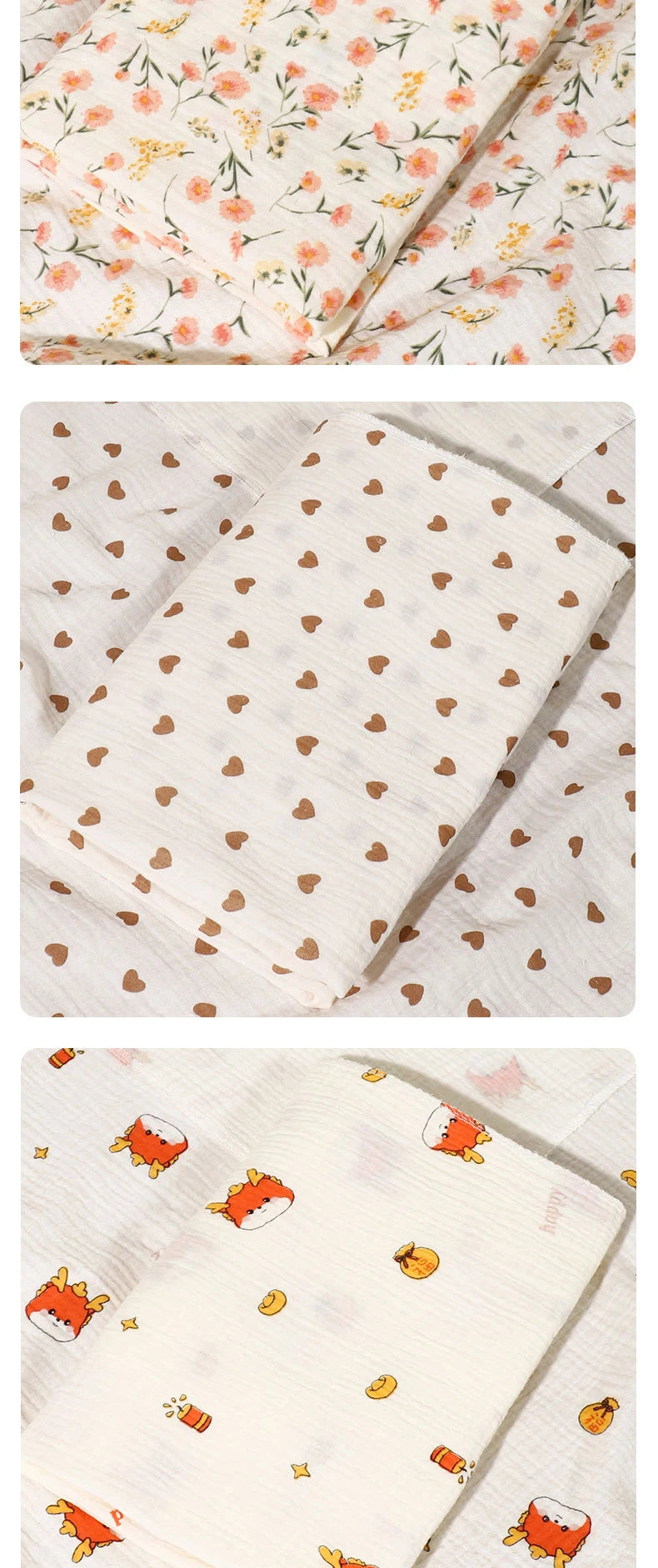 Soft cotton muslin baby receiving blankets by I YAN, 80x80cm, ideal for swaddling, newborns, and infant bedding.