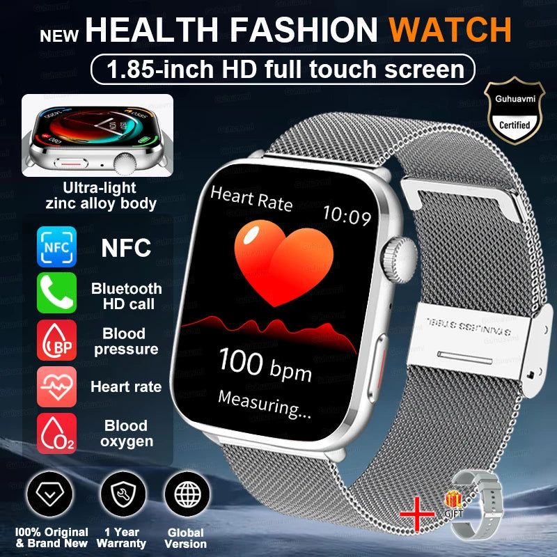 New Fashion NC SmartWatch For Men 1.85'' 240*284 AMOLED Screen Bluetooth Call Health Monitor Waterproof Sport Smartwatches Women