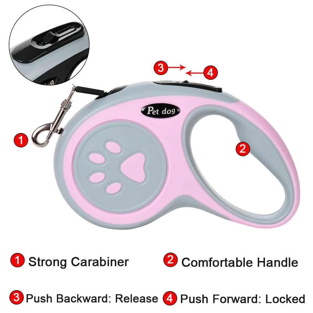 3-5 Meters Nylon Pet Dog Leash For Small Medium Dogs Cat Outdoor Hiking Retractable Puppy Belt Chihuahua Bulldog Supplies