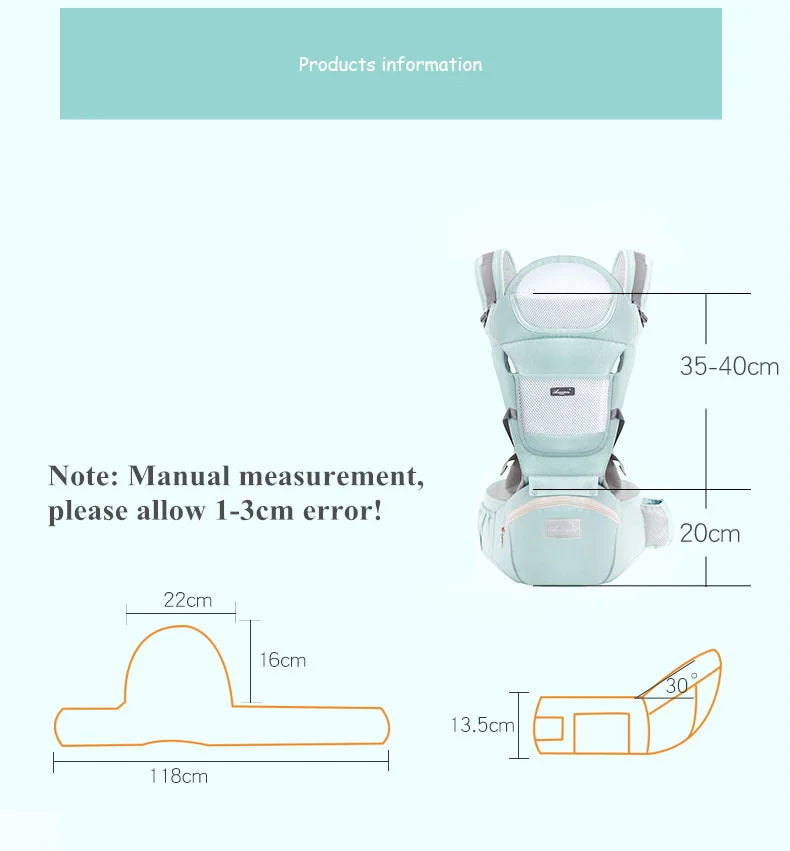 Ergonomic Baby Carrier Backpack with Hip Seat – Front Facing Kangaroo Wrap Sling for Travel - I YAN